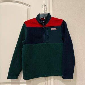 Boys Vineyard Vines Fleece multi color 1/4 zip size large